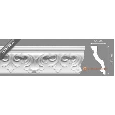 Потолочный плинтус с орнаментом, багет Homestar Zara 65*125ММ
